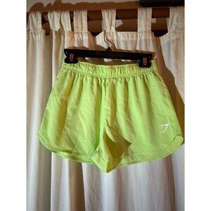 Gymshark neon green running shorts size small